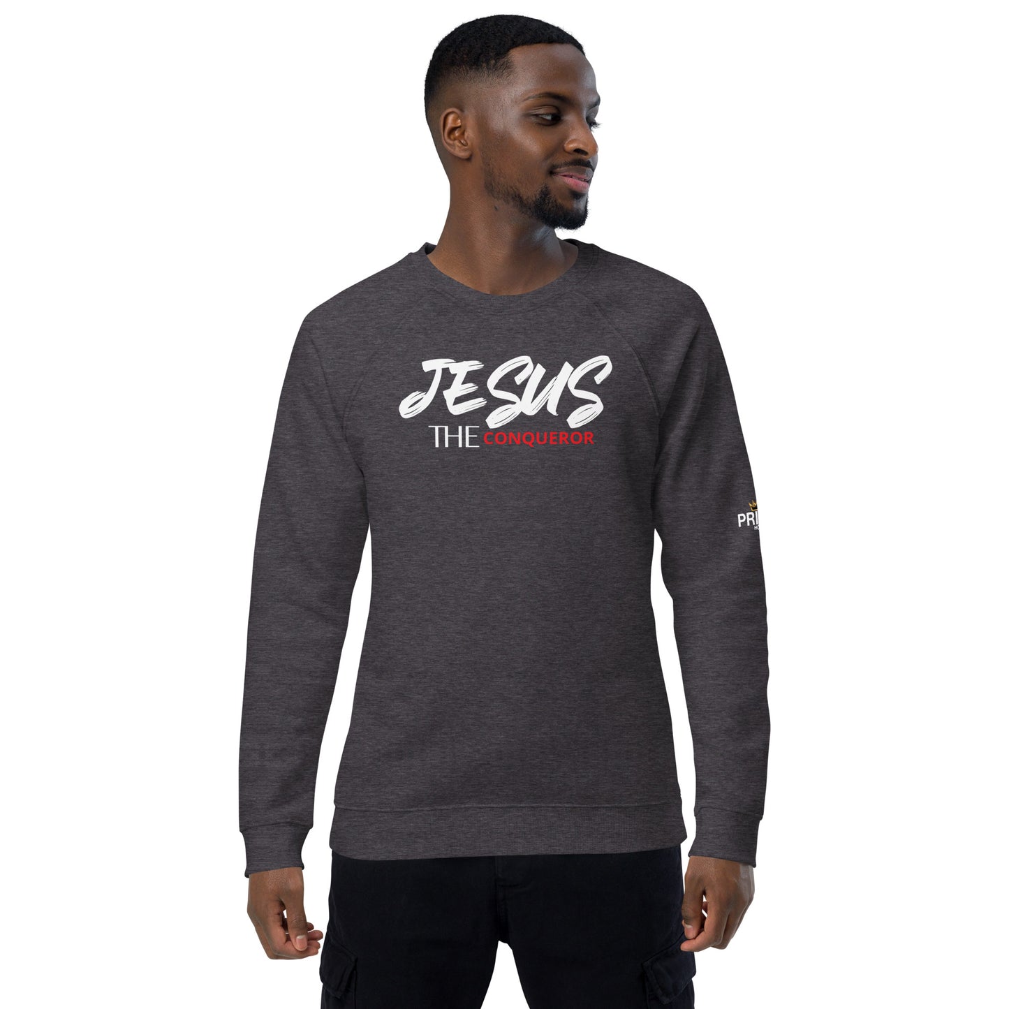 Jesus Unisex organic raglan sweatshirt